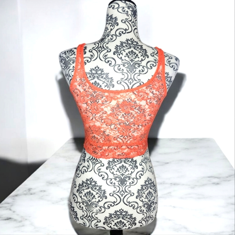ZENANA OUTFITTERS Peach Lace Bralette - Small - Picture 4 of 5